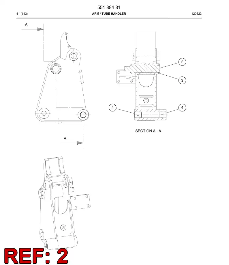 55188800a 551 888 00a Shaft - Sandvik Technical Drawing