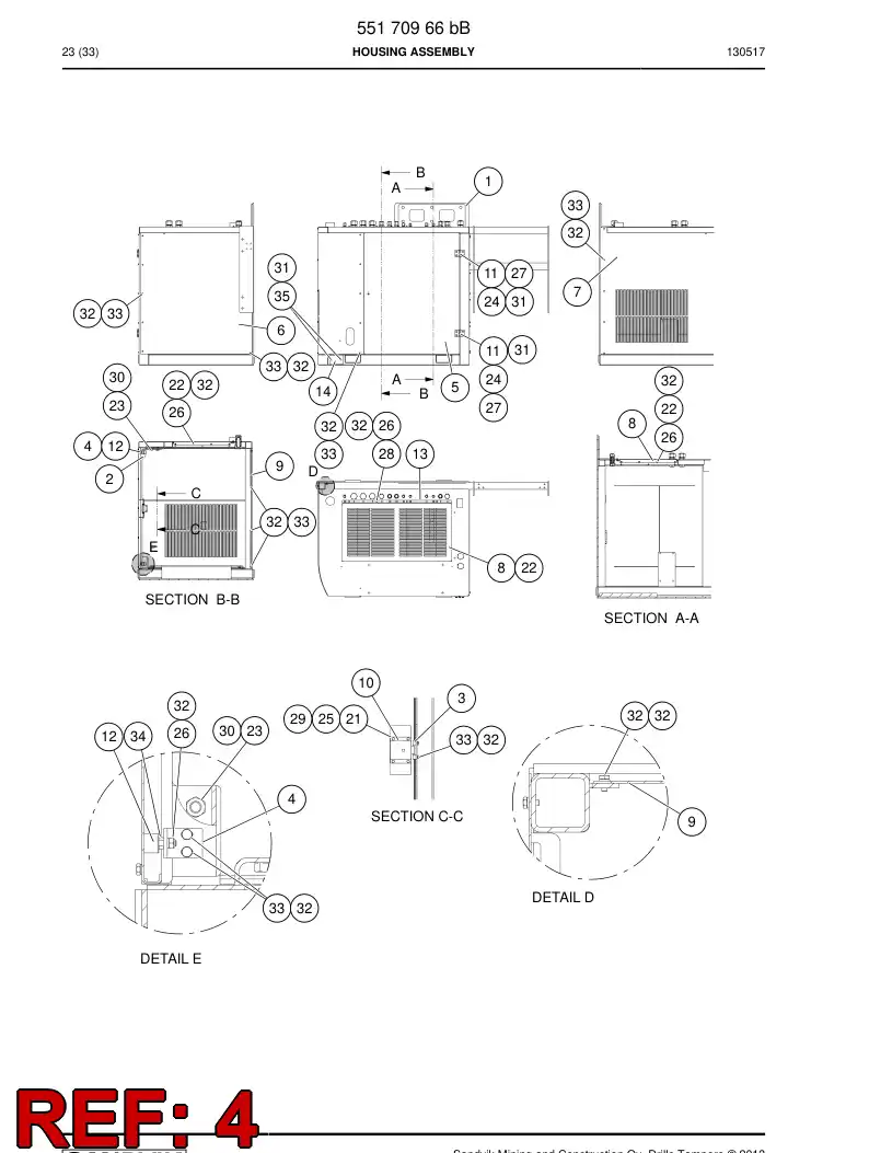 55188804 551 888 04 Plate, Thrust - Sandvik Technical Drawing