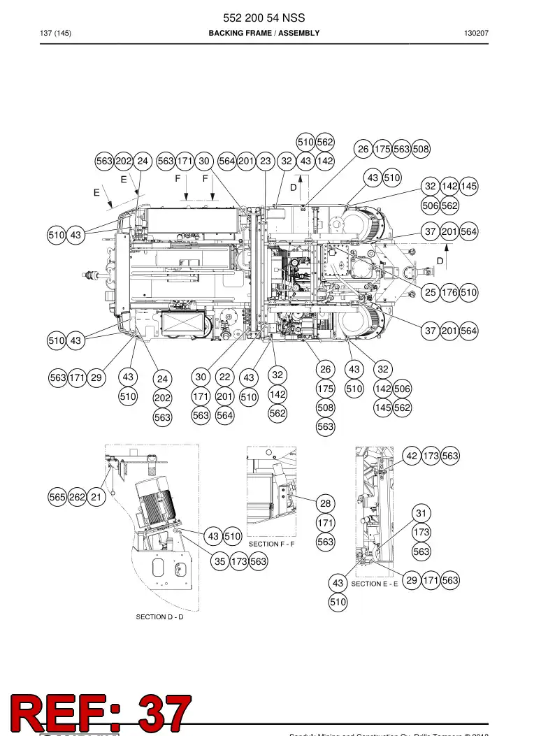 55188817a 551 888 17a Thrust - Sandvik Technical Drawing