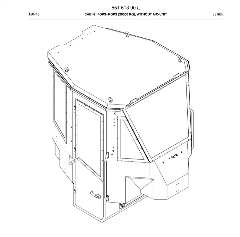 55188892 551 888 92 Frame, Cabin - Sandvik Technical Drawing