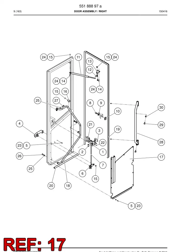 55188900 551 889 00 Plate, Cover - Sandvik Technical Drawing