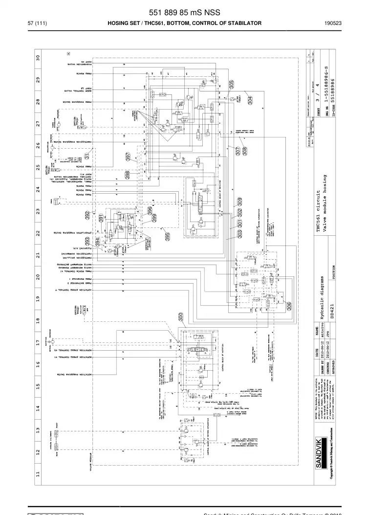 55188985m 551 889 85m Hosing Set - Sandvik Technical Drawing