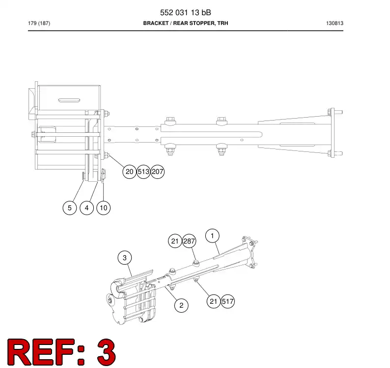 55188987 551 889 87 Bracket - Sandvik Technical Drawing