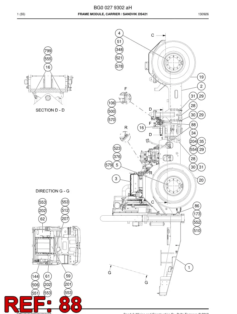 55189031 551 890 31 Bracket - Sandvik Technical Drawing