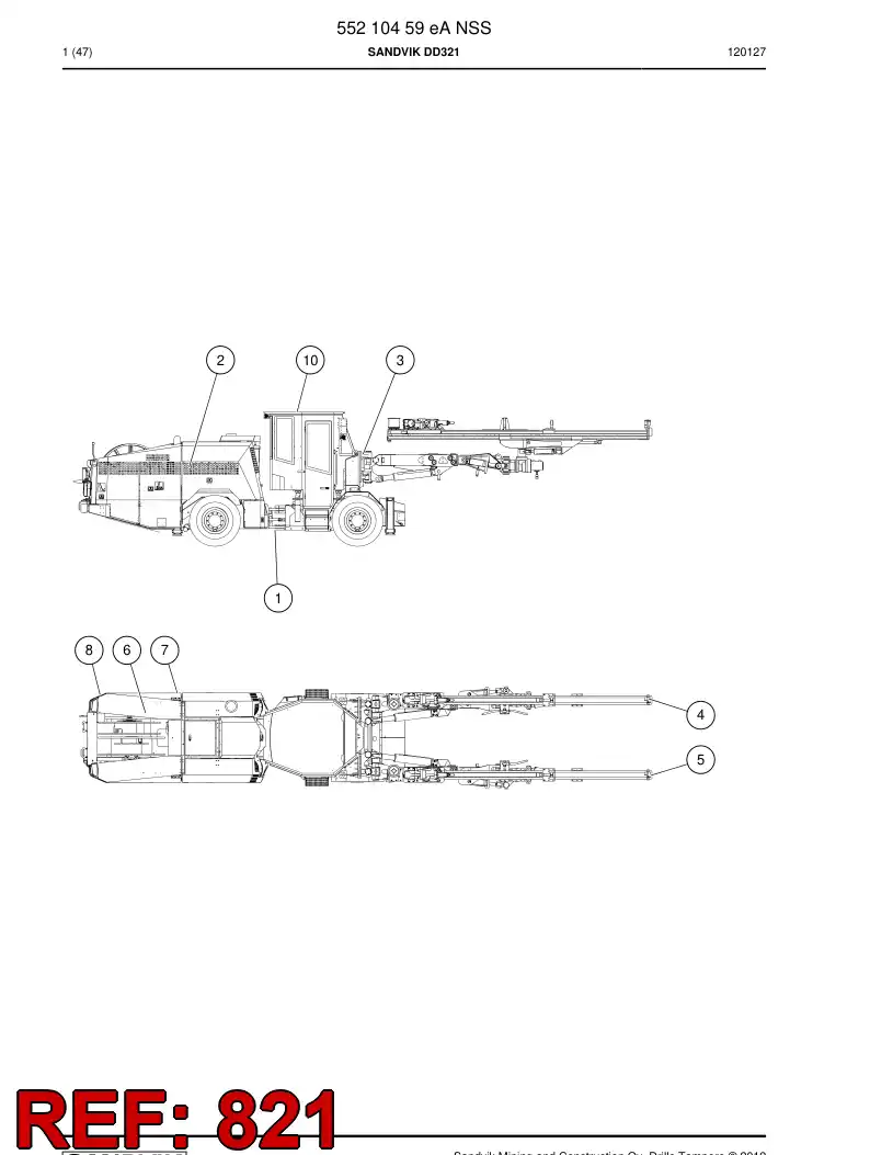 55189055b 551 890 55b Hosing - Sandvik Technical Drawing
