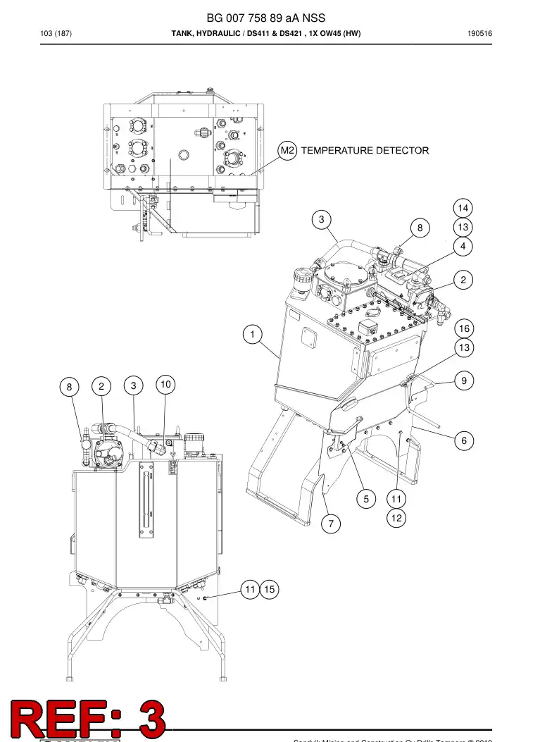 55189077 551 890 77 Pipe, Return - Sandvik Technical Drawing