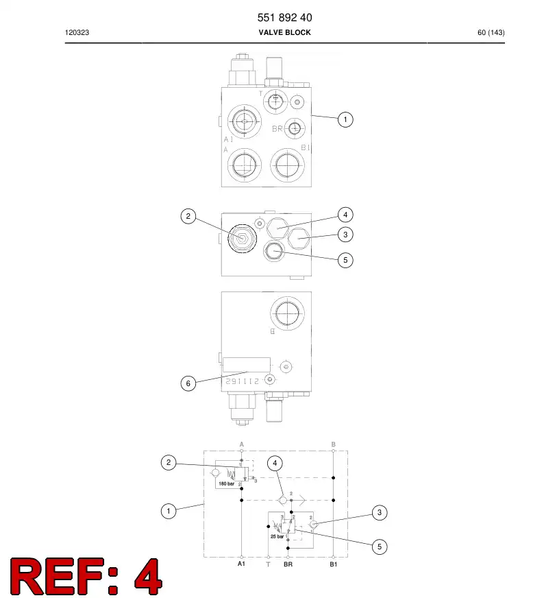 55189244 551 892 44 Valve, Shuttle - Sandvik Technical Drawing