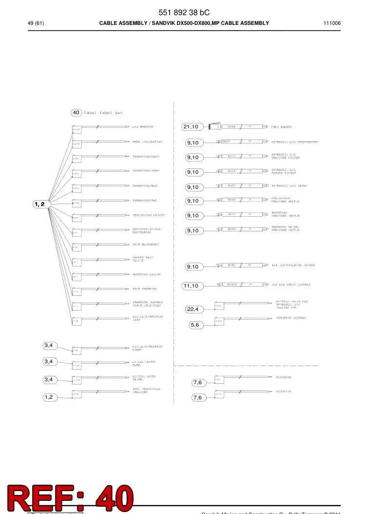 55189277 551 892 77 Marking label set - Sandvik Technical Drawing