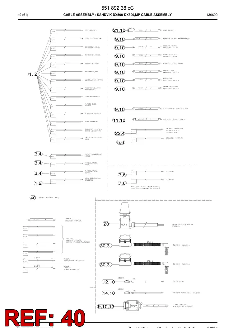 55189277b 551 892 77b Label, Cable - Sandvik Technical Drawing