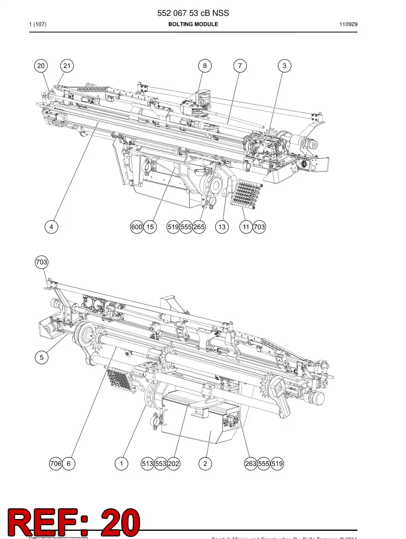 55189294 551 892 94 Wear piece - Sandvik Technical Drawing