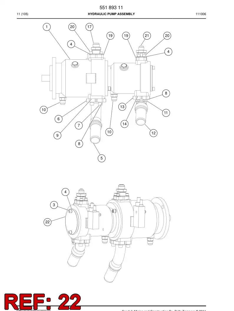 55189363 551 893 63 Flange - Sandvik Technical Drawing