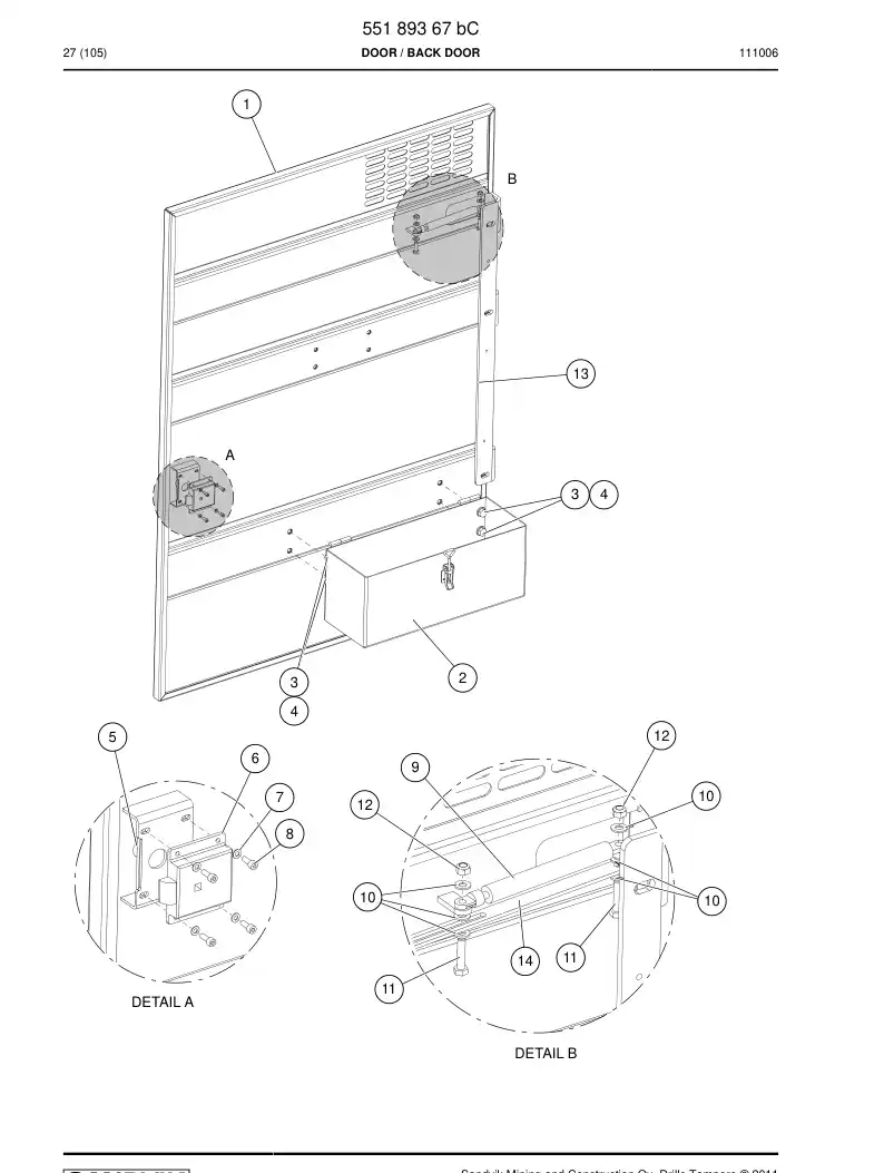 55189367e 551 893 67e Door - Sandvik Technical Drawing