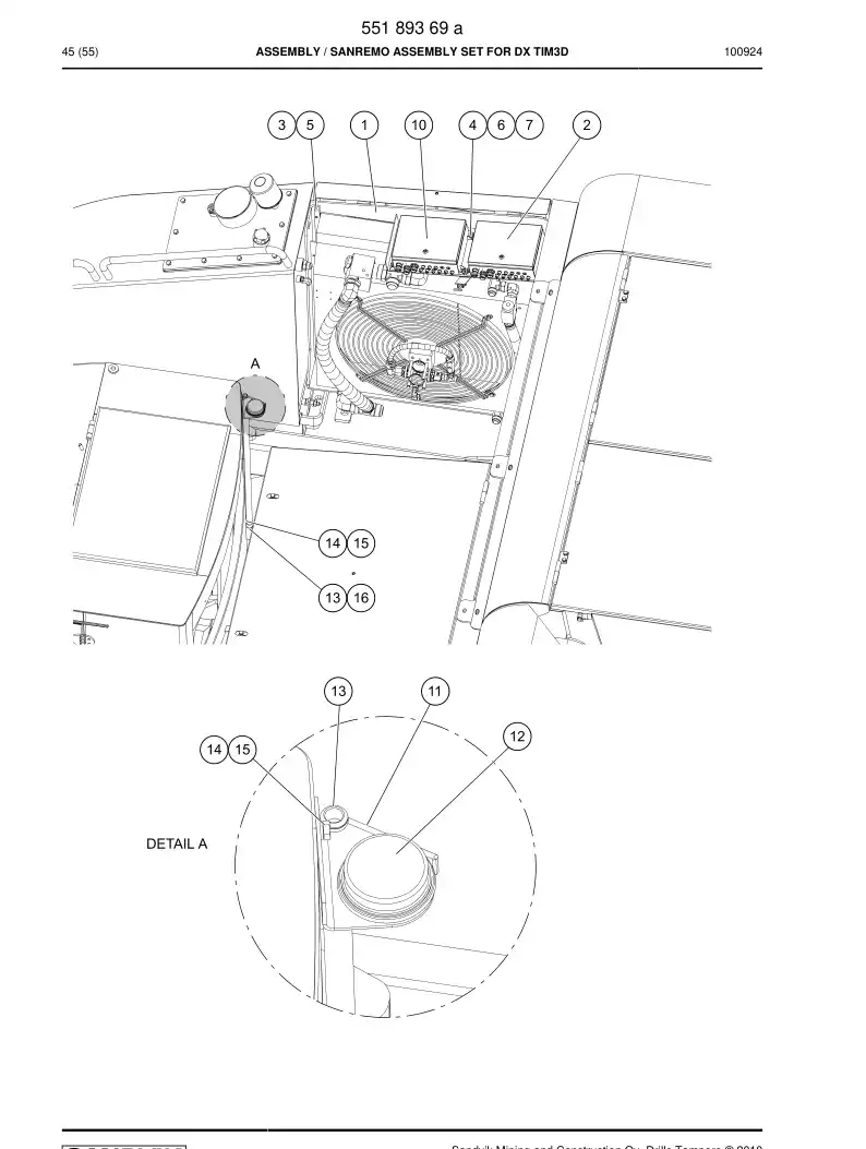 55189369a 551 893 69a ASSEMBLY - Sandvik Technical Drawing