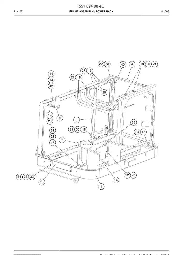 55189498f 551 894 98f Frame Assembly - Sandvik Technical Drawing