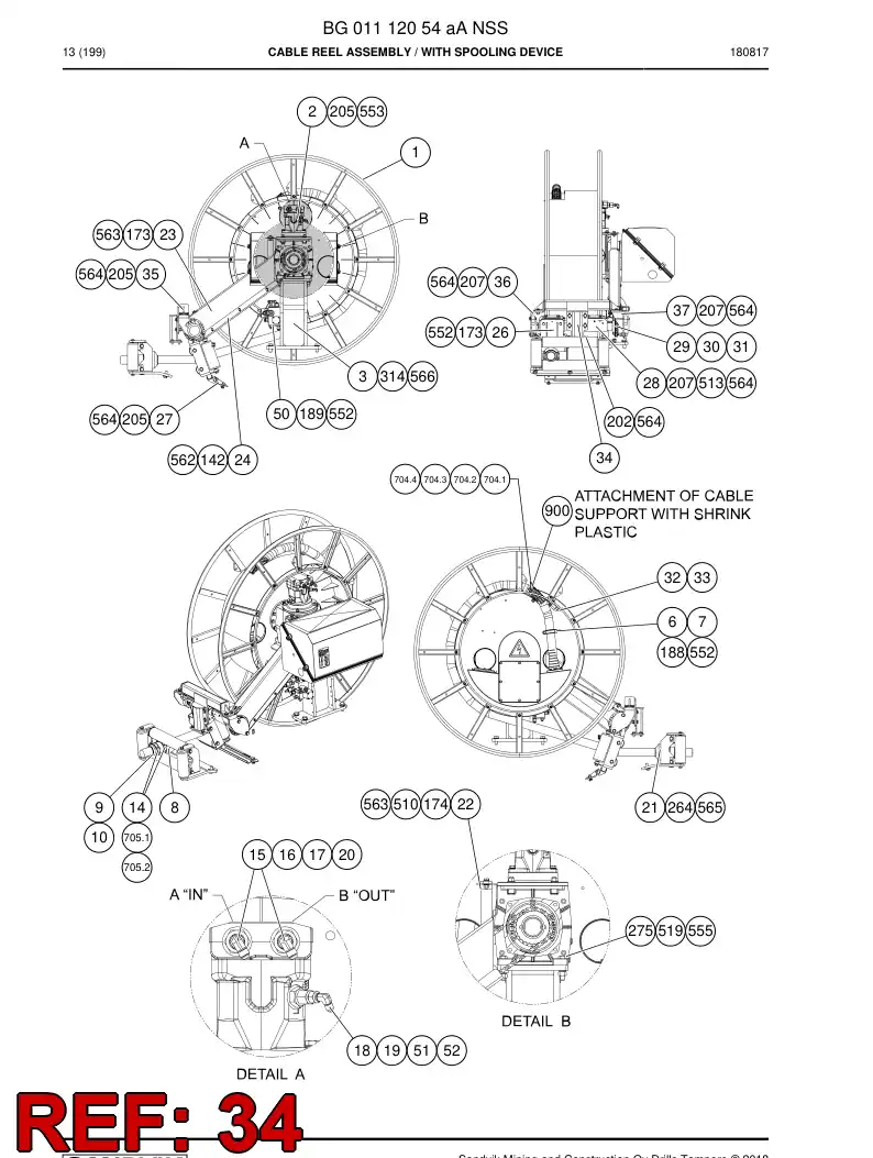 55189516 551 895 16 Bracket - Sandvik Technical Drawing