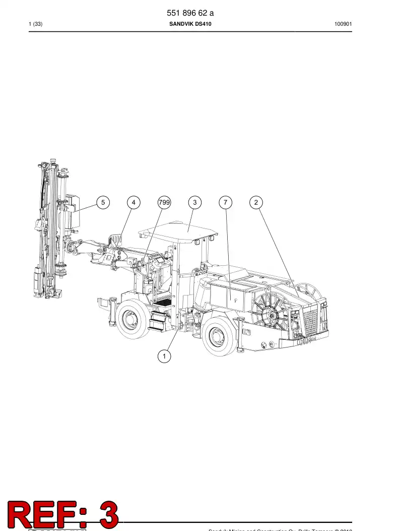 55189638a 551 896 38a FRONT END MODULE - Sandvik Technical Drawing