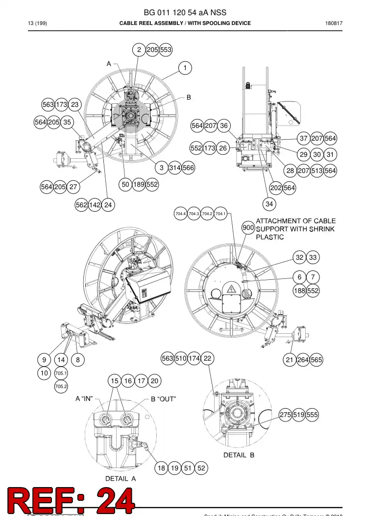 55189643 551 896 43 Plate, Cover - Sandvik Technical Drawing