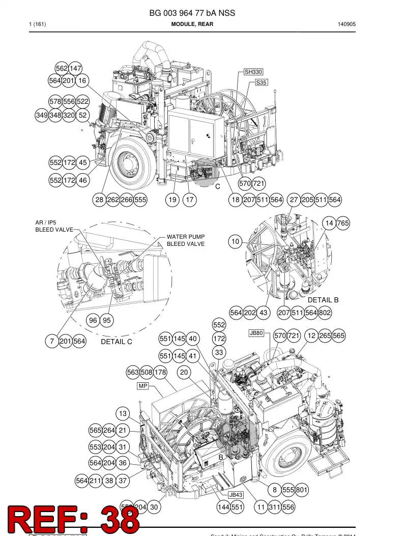 55189648 551 896 48 Spacer - Sandvik Technical Drawing