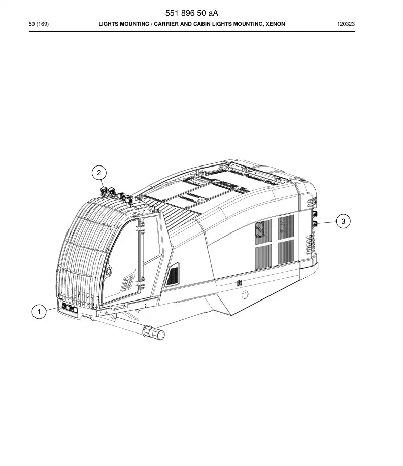 55189650a 551 896 50a LIGHTS MOUNTING - Sandvik Technical Drawing