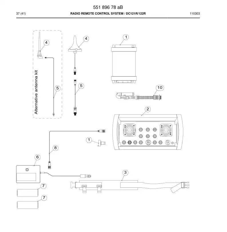 55189678a 551 896 78a RADIO REMOTE CONTROL SYSTEM - Sandvik Technical Drawing