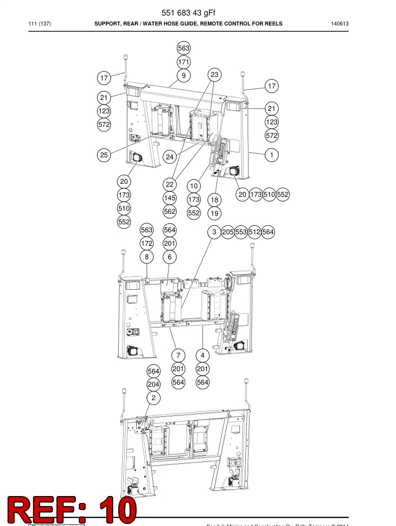 55189861 551 898 61 Bracket - Sandvik Technical Drawing