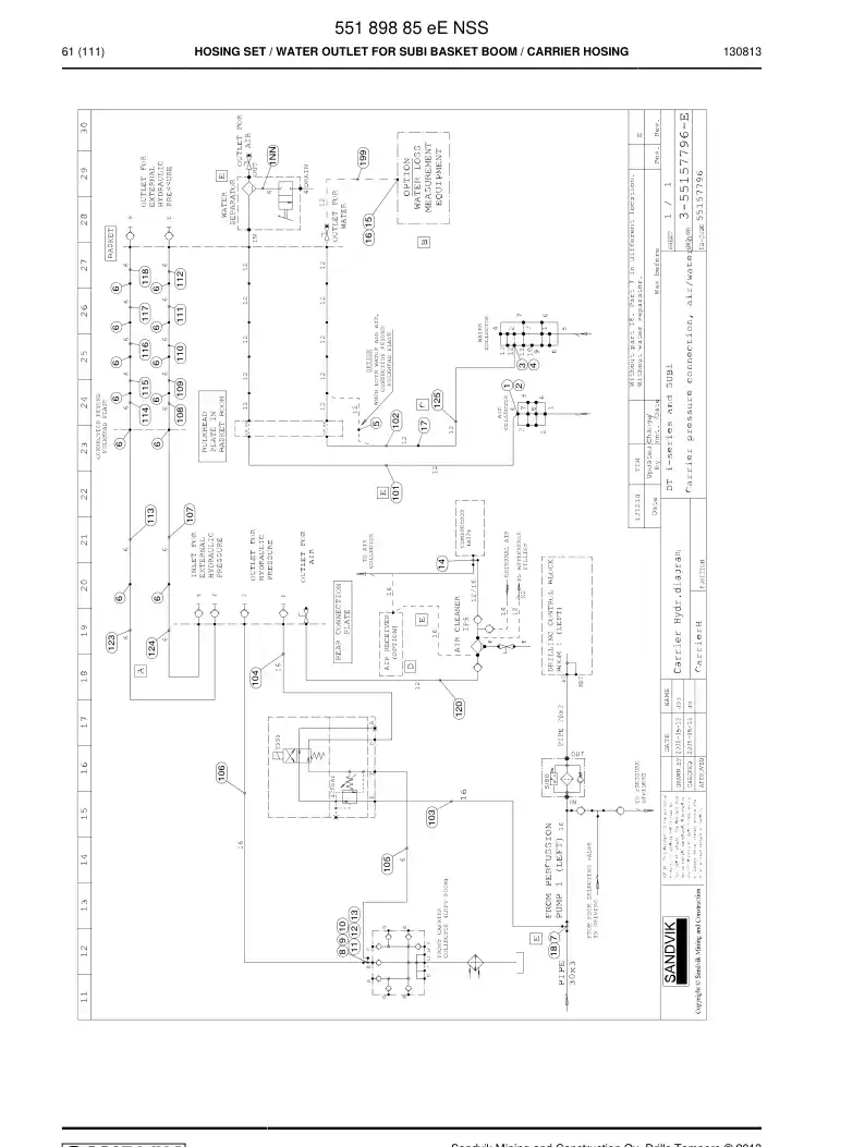 55189885e 551 898 85e Hosing Set - Sandvik Technical Drawing