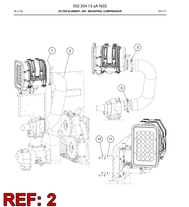 55189886 551 898 86 Hose, Rubber - Sandvik Technical Drawing