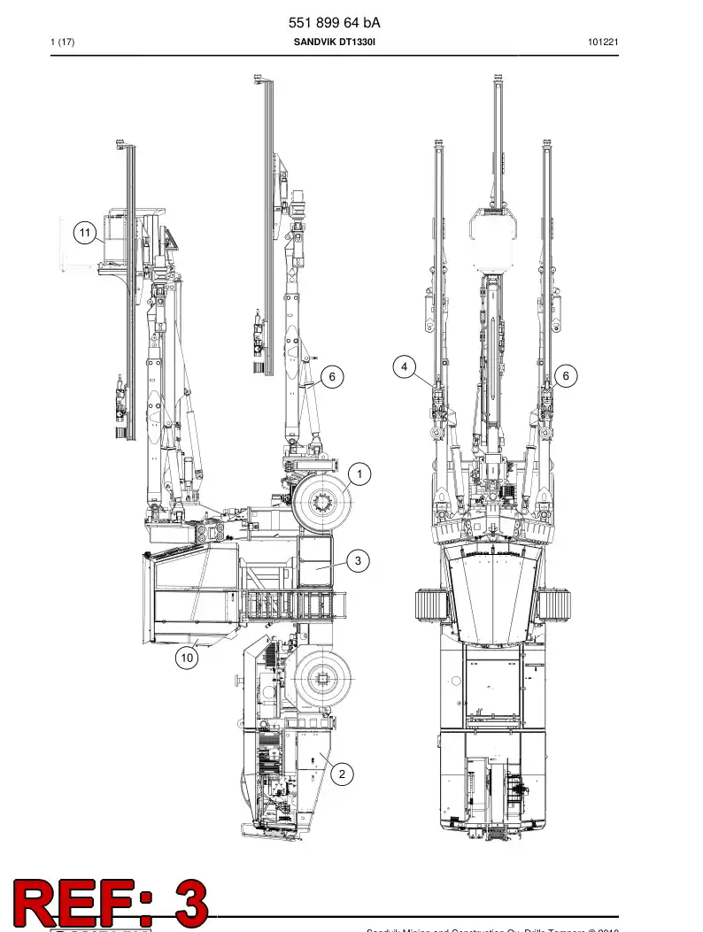 55189950h 551 899 50h Front end module - Sandvik Technical Drawing