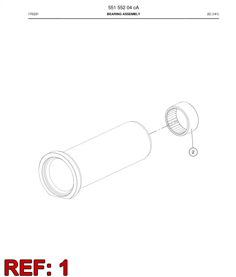 55190037a 551 900 37a Housing, Bearing - Sandvik Technical Drawing