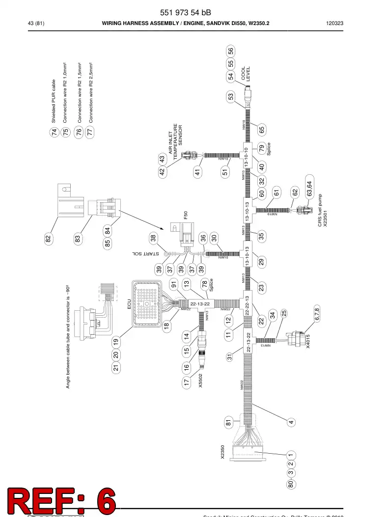 55190064 551 900 64 Connector - Sandvik Technical Drawing