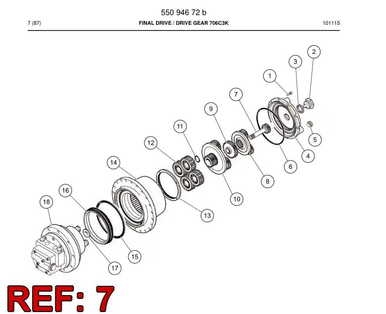 55190084 551 900 84 Gear, Sun - Sandvik Technical Drawing