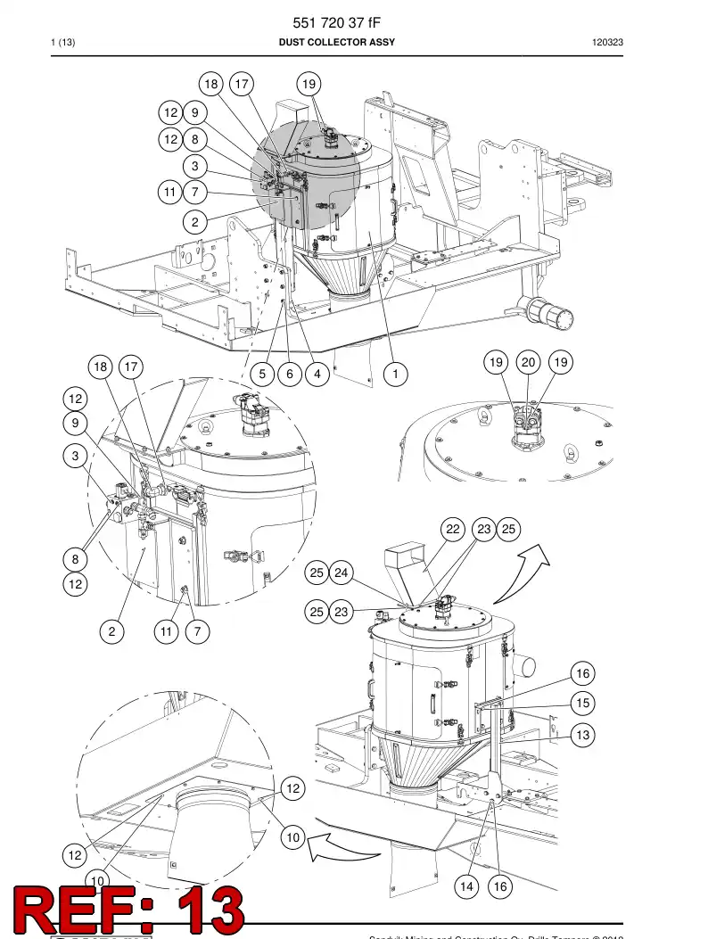 55190098 551 900 98 Block, Supporting - Sandvik Technical Drawing