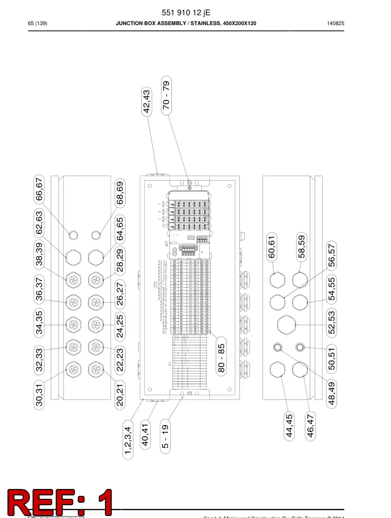 55190111b 551 901 11b Enclosure, Stainless Steel - Sandvik Technical Drawing