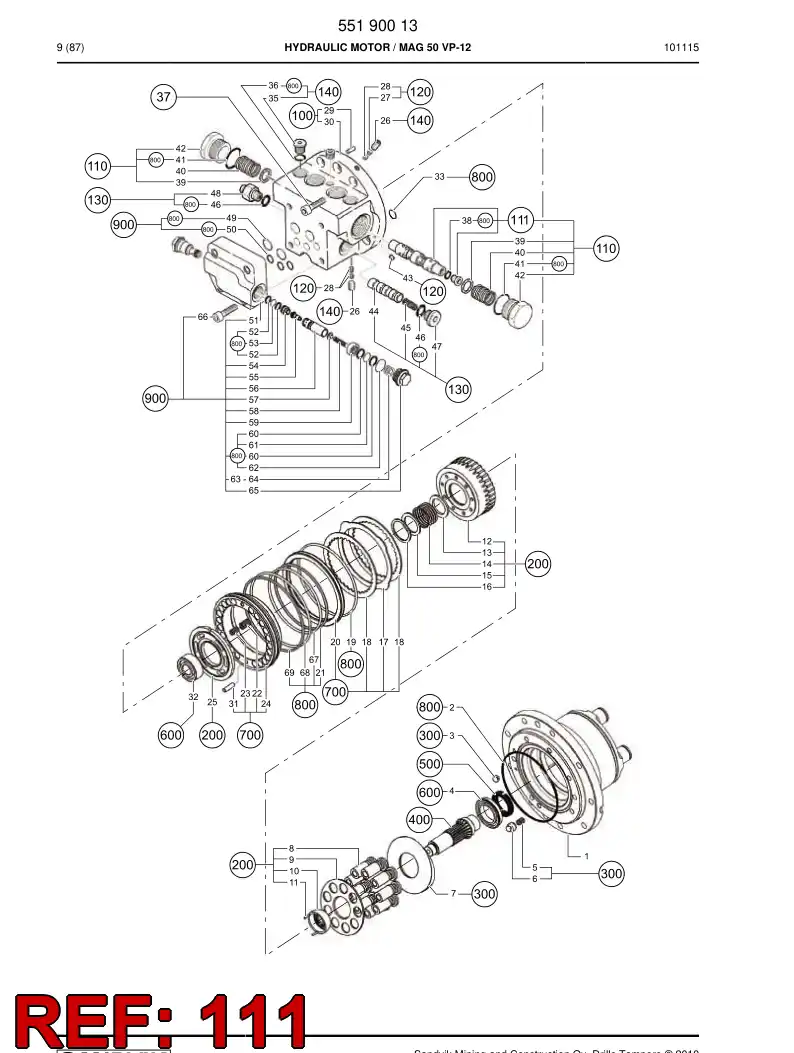 55190215 551 902 15 PISTON assembly - Sandvik Technical Drawing