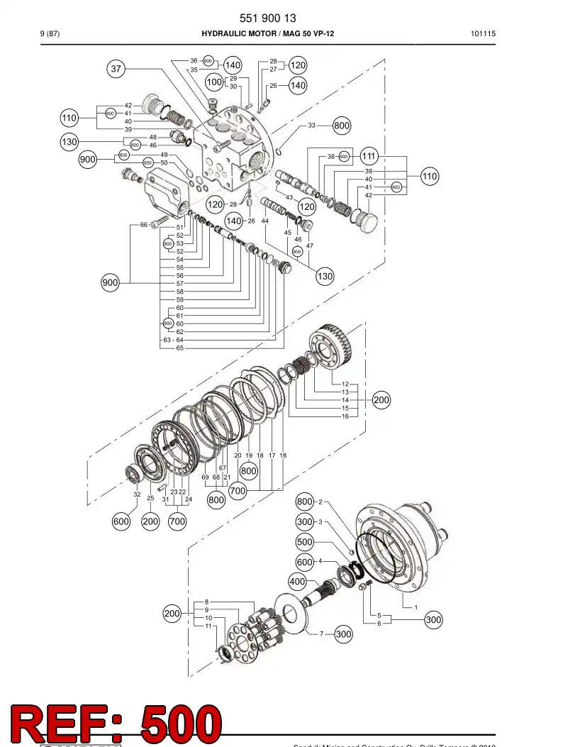 55190242 551 902 42 Seal, Shaft - Sandvik Technical Drawing