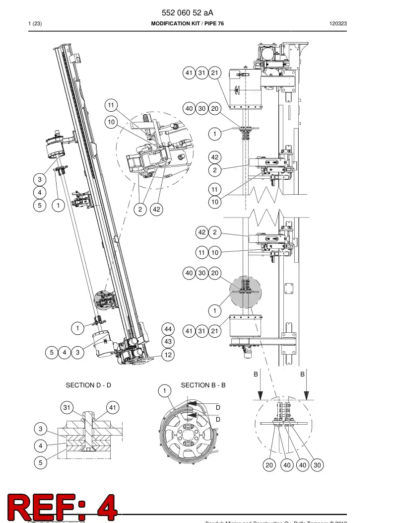 55190284 551 902 84 Spacer - Sandvik Technical Drawing