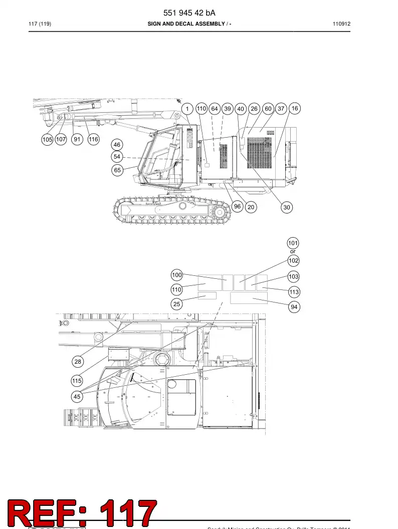 551 903 26 Decal, Warning - drawing