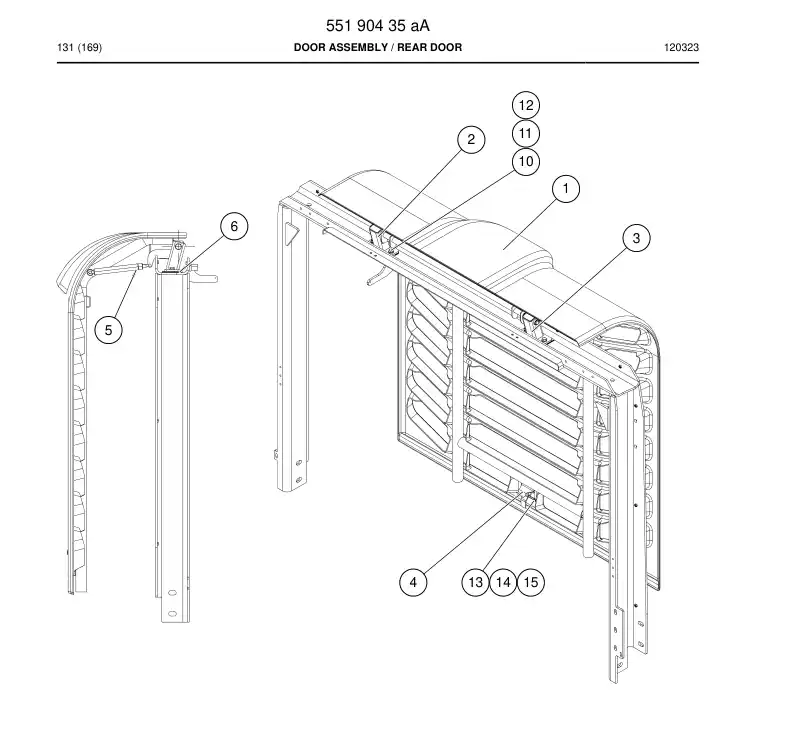 55190435c 551 904 35c Door Assembly - Sandvik Technical Drawing
