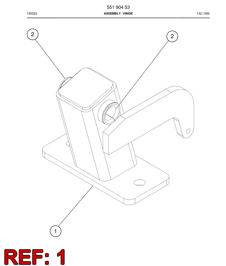 55190451 551 904 51 HINGE - Sandvik Technical Drawing