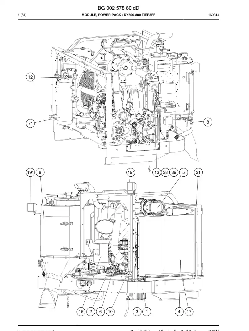 55190584e 551 905 84e Tank Assembly - Sandvik Technical Drawing