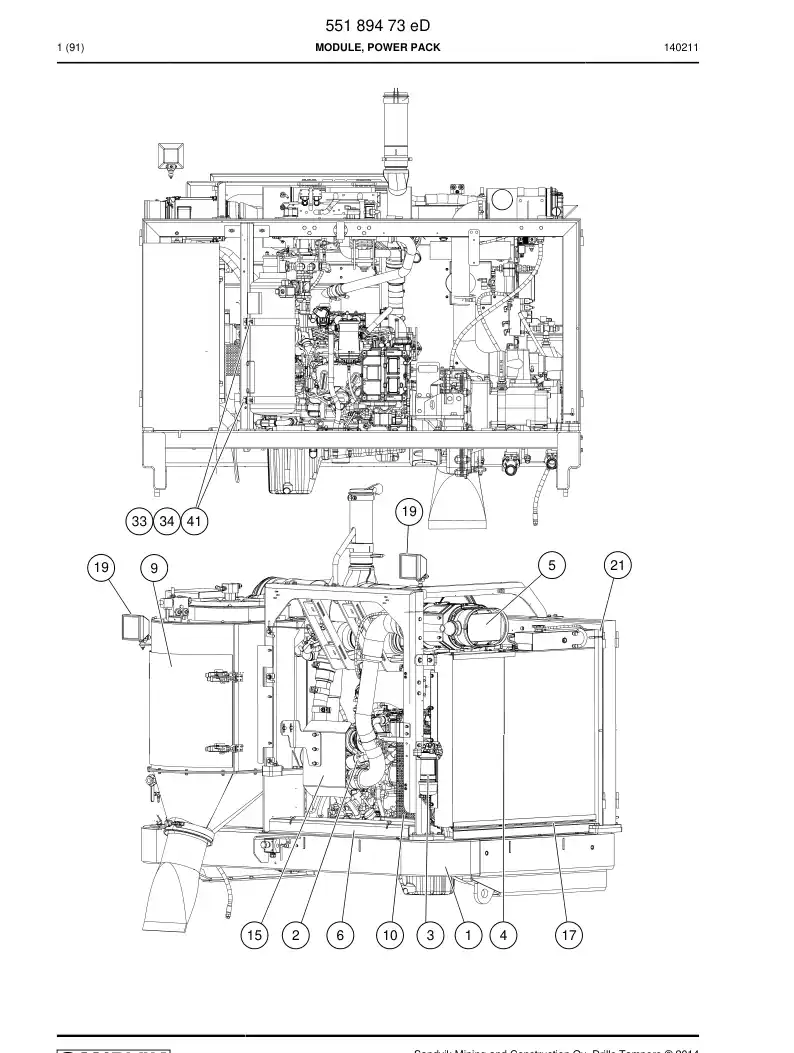 55190585c 551 905 85c Tank Assembly - Sandvik Technical Drawing