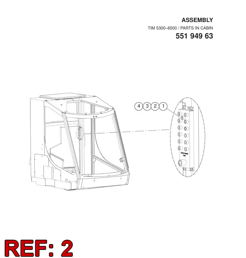 55190605 551 906 05 CABLE ASSEMBLY - Sandvik Technical Drawing