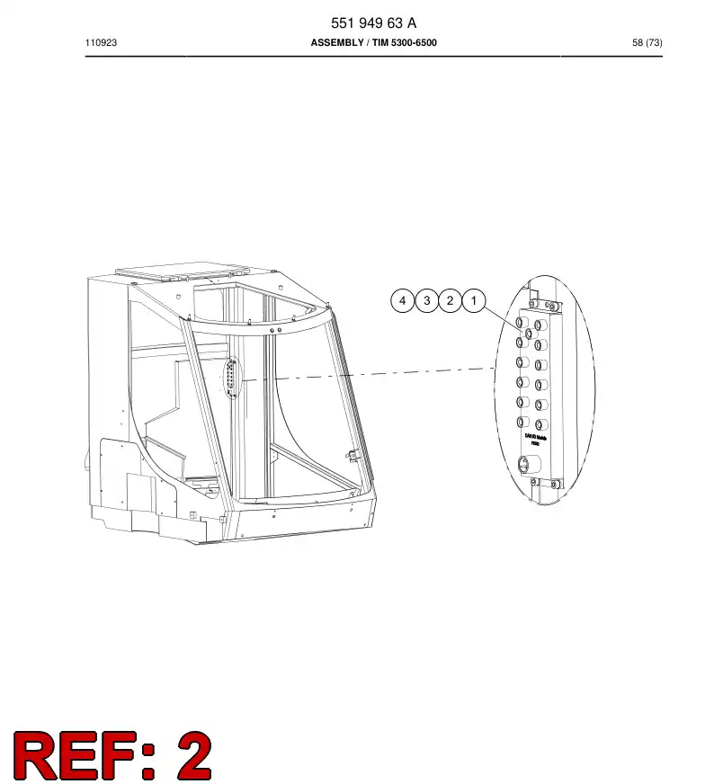 55190605b 551 906 05b Cable assembly - Sandvik Technical Drawing