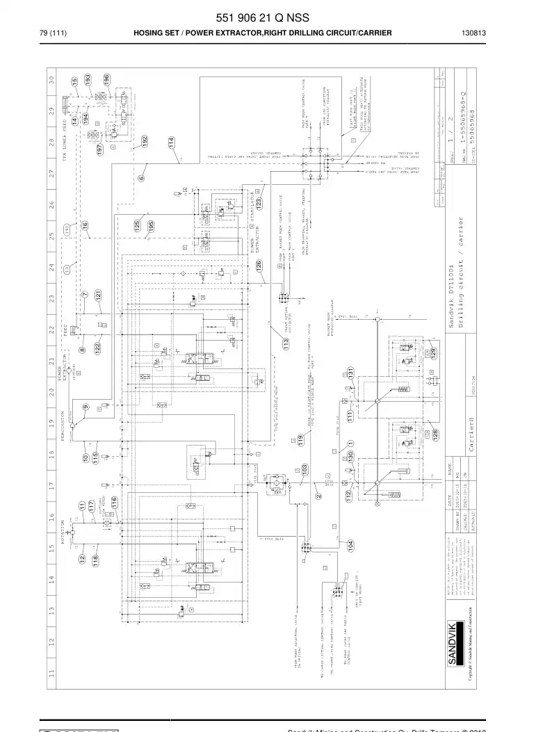 55190621 551 906 21 Hosing Set - Sandvik Technical Drawing