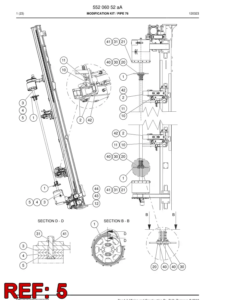 55190631 551 906 31 Spacer - Sandvik Technical Drawing