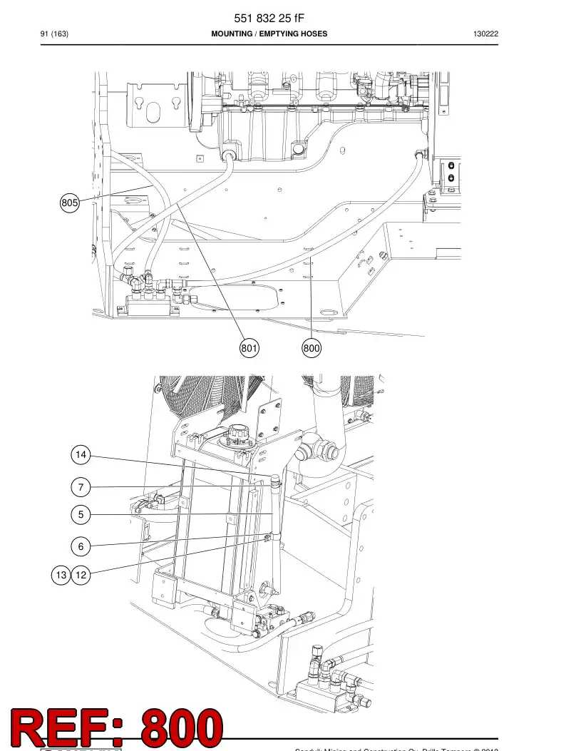 55190649d 551 906 49d Hose Set - Sandvik Technical Drawing