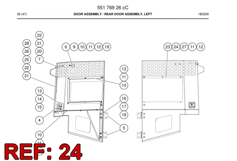 55190713 551 907 13 Cover, Plastic - Sandvik Technical Drawing