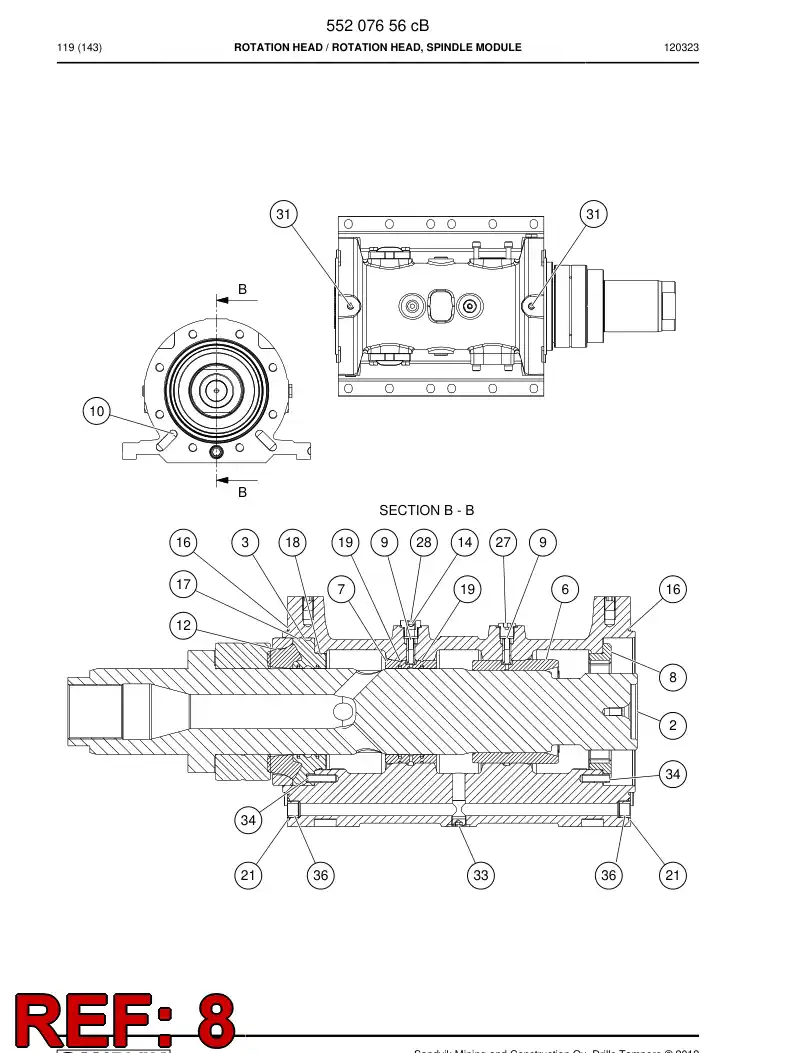 55190715a 551 907 15a Counter ring - Sandvik Technical Drawing