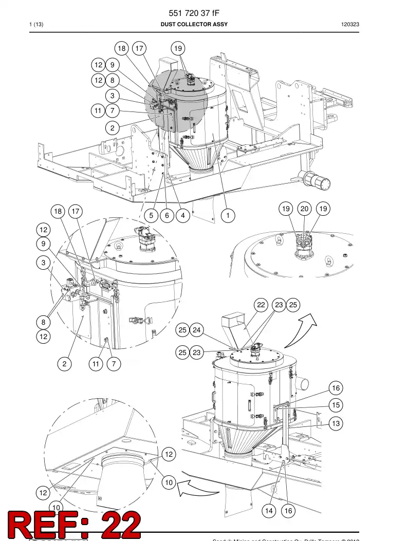 55190847 551 908 47 Outlet cone - Sandvik Technical Drawing
