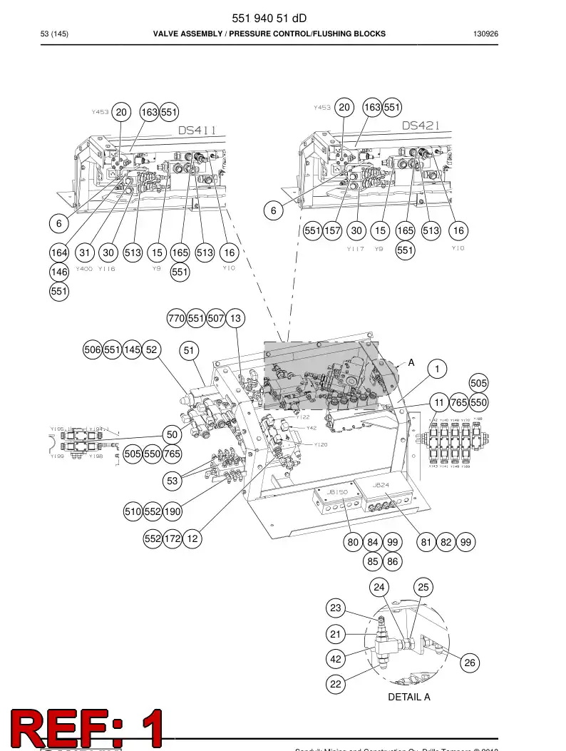55190972a 551 909 72a Frame - Sandvik Technical Drawing